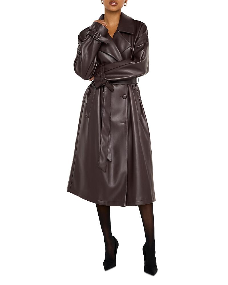 Good American Faux Leather Trench Coat Cover