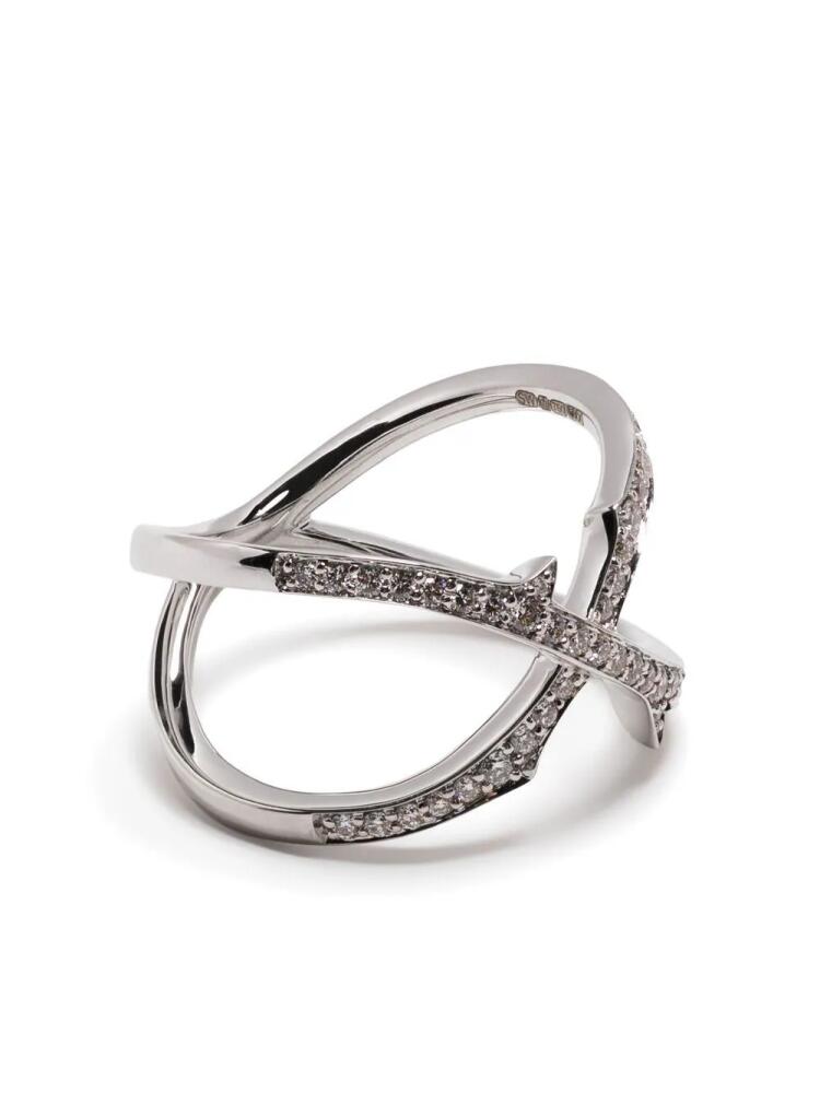 Stephen Webster 18kt white gold Stem Crossover diamond ring - Silver Cover