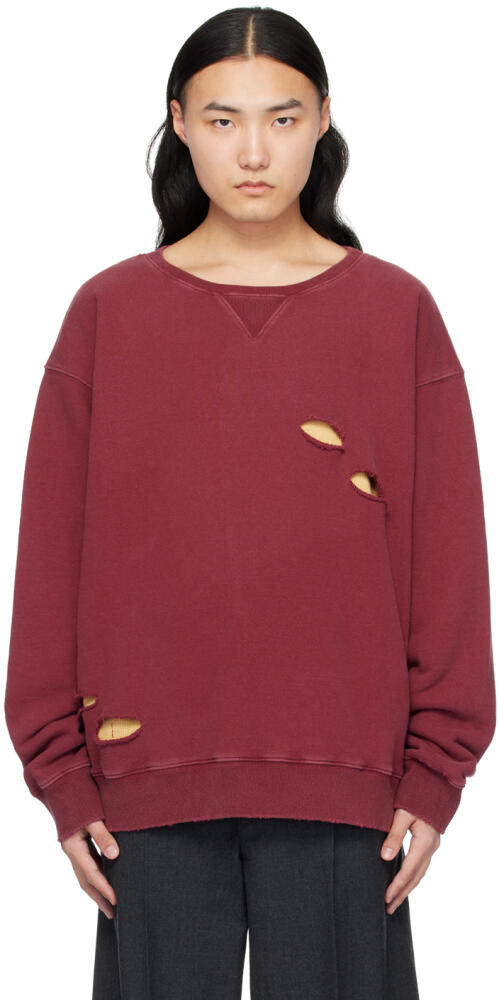 Maison Margiela Burgundy Cutout Sweatshirt Cover