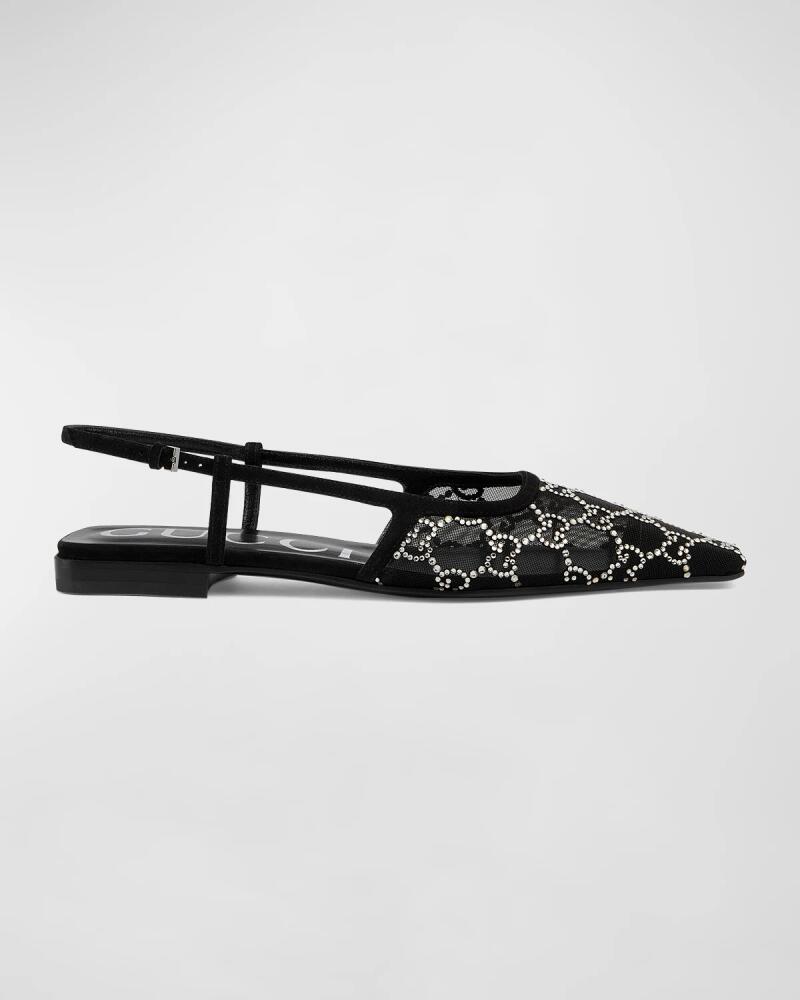 Gucci Demi Crystal GG Slingback Ballerina Flats Cover