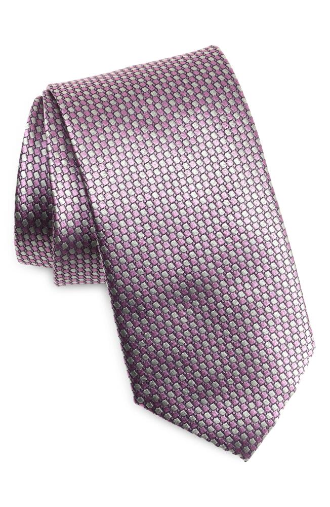 Canali Geometric Pattern Silk Tie in Pink Cover