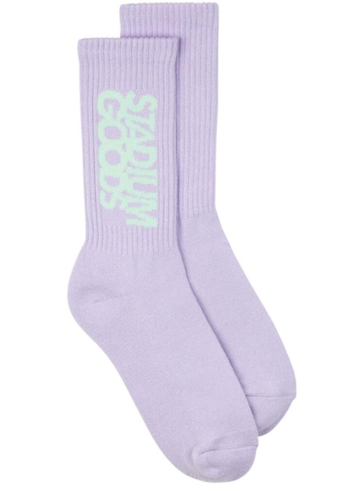 STADIUM GOODS® logo "Lavender Blossom" crew socks - Purple Cover