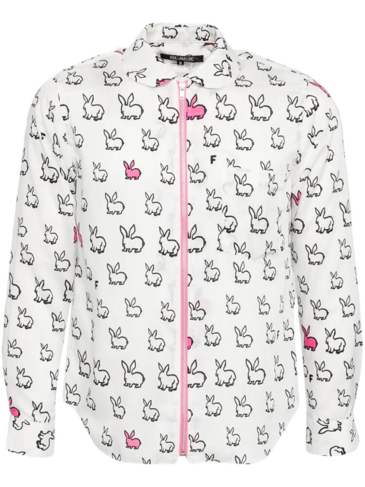 Black Comme Des Garçons all-over rabbit printed shirt - White Cover