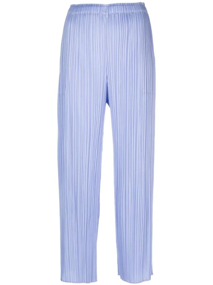 Pleats Please Issey Miyake high-waisted plissé cropped trousers - Blue Cover