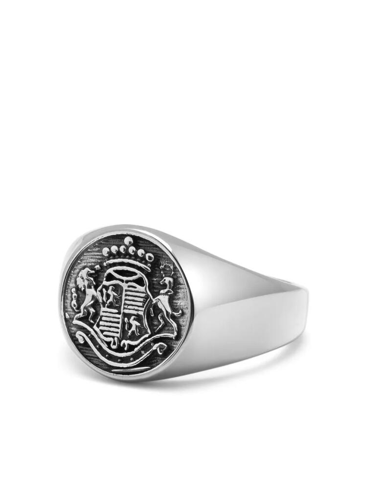 Nialaya Jewelry Crest signet ring - Silver Cover