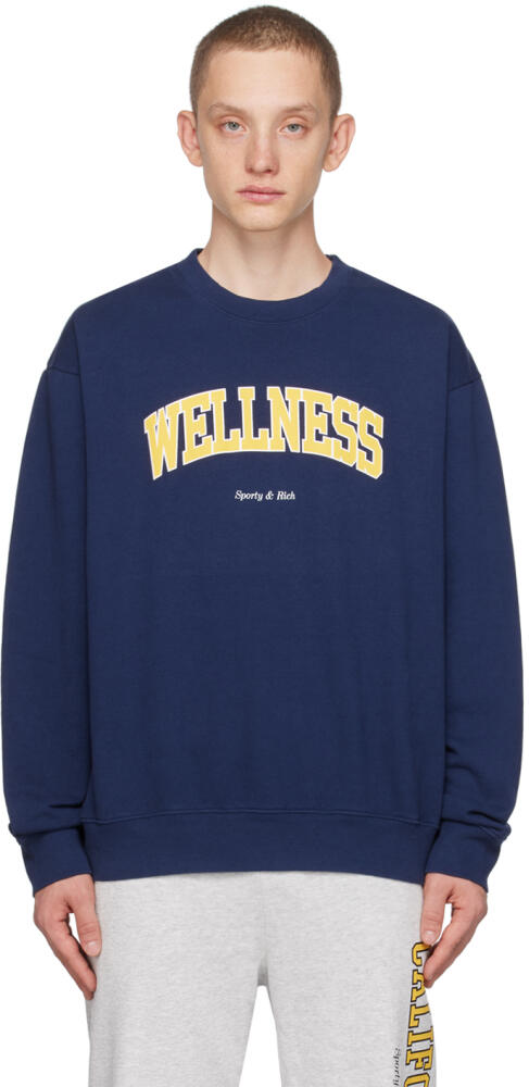 Sporty & Rich Navy 'Wellness' Ivy Sweatshirt Cover