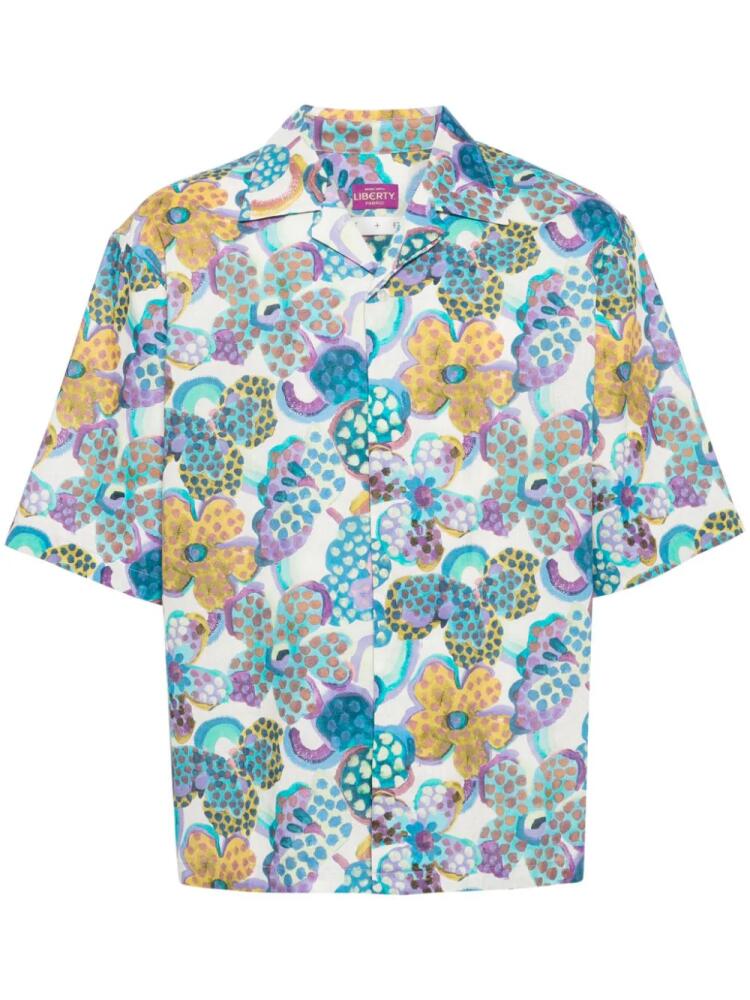 CROQUIS flower-print linen-cotton blend shirt - White Cover