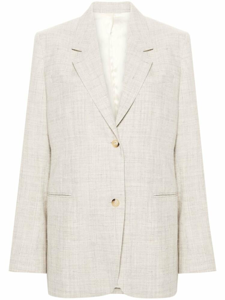 TOTEME single-breasted twill blazer - Neutrals Cover