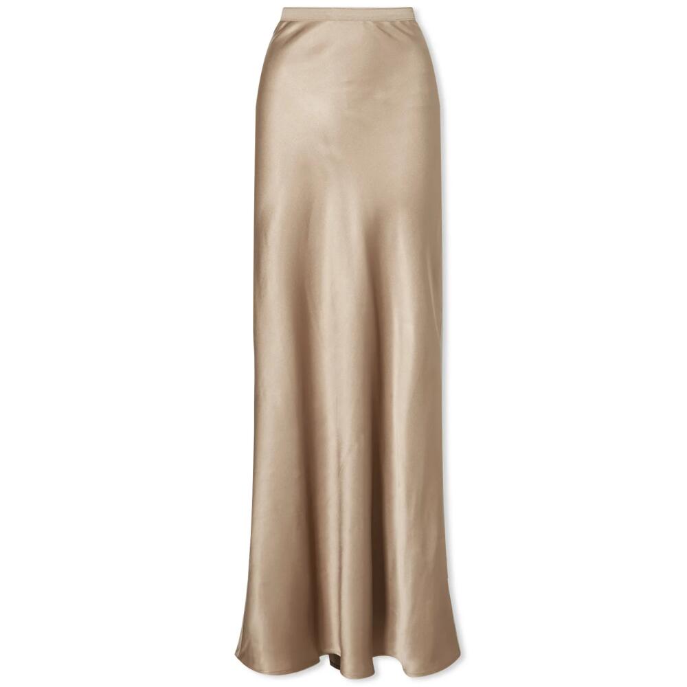 Anine Bing Women's Bar Silk Maxi Skirt in Taupe Cover