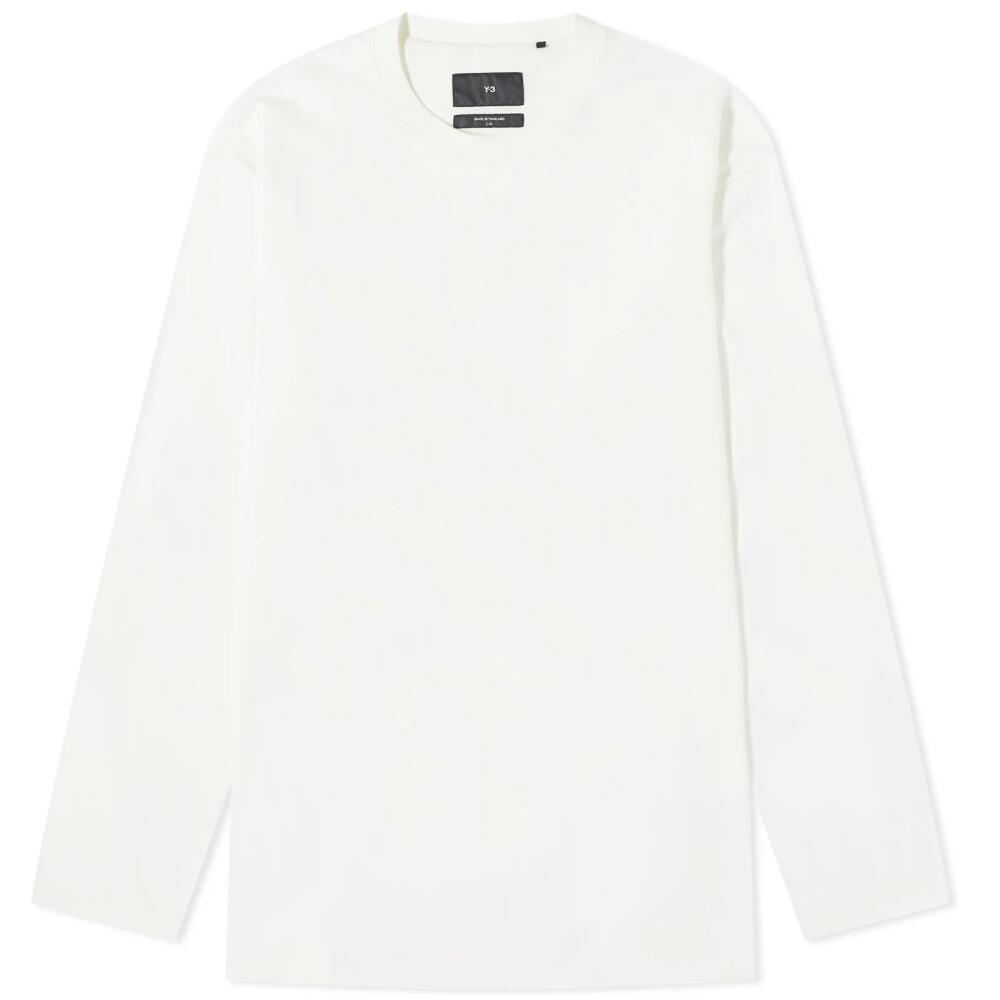 Y-3 Men's Core Logo Long Sleeve T-Shirt in Off White Cover