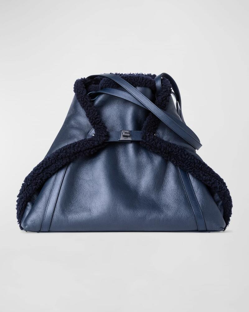 Akris Ai Medium Reversible Shearling Shoulder Bag Cover