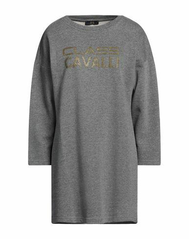 Cavalli Class Woman Mini dress Grey Cotton, Polyester Cover