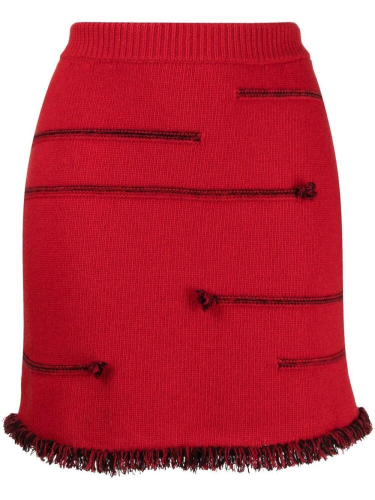 Sonia Rykiel contrasting-stitch detail skirt - Red Cover