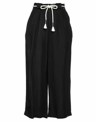 Mdm Mademoiselle Du Monde Woman Pants Black Viscose, Linen Cover