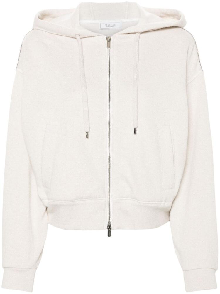 Peserico lurex-detail hoodie - Neutrals Cover