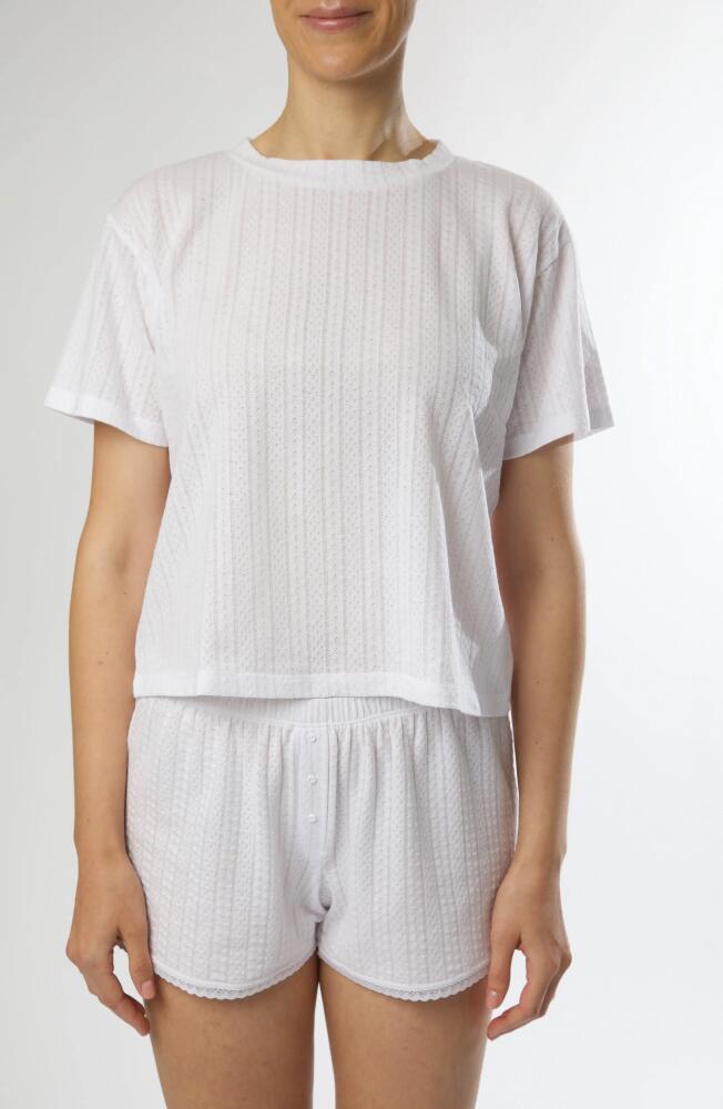 Andine Holland Pointelle Stitch Pajama T-Shirt in White Cover