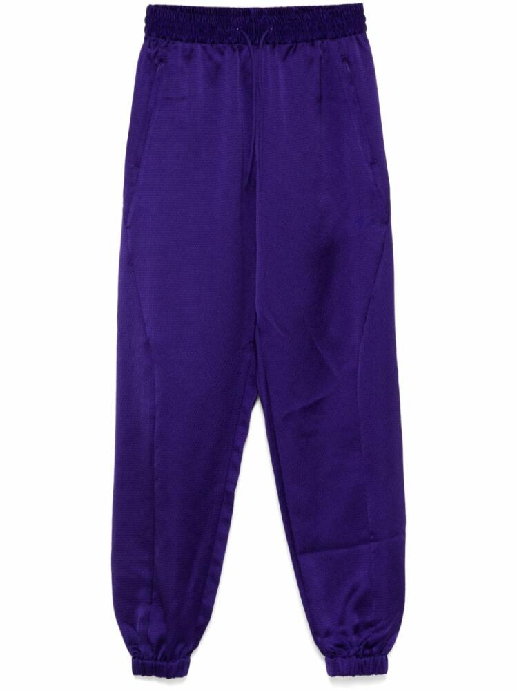 Y-3 logo-print track pants - Purple Cover