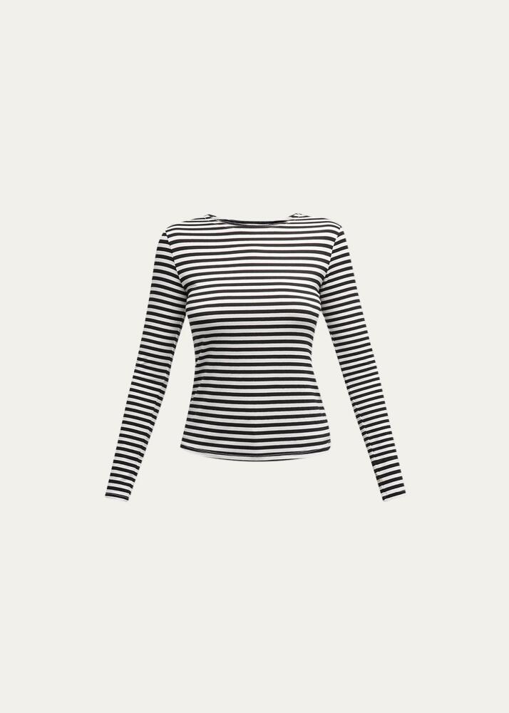 L'Agence Tess Long-Sleeve Stripe Tee Cover