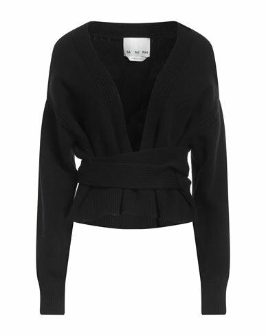 Sa Su Phi Woman Sweater Black Wool, Cashmere Cover