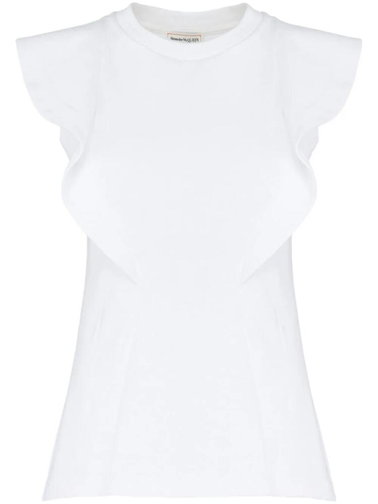 Alexander McQueen frill-embellished tank top - White Cover