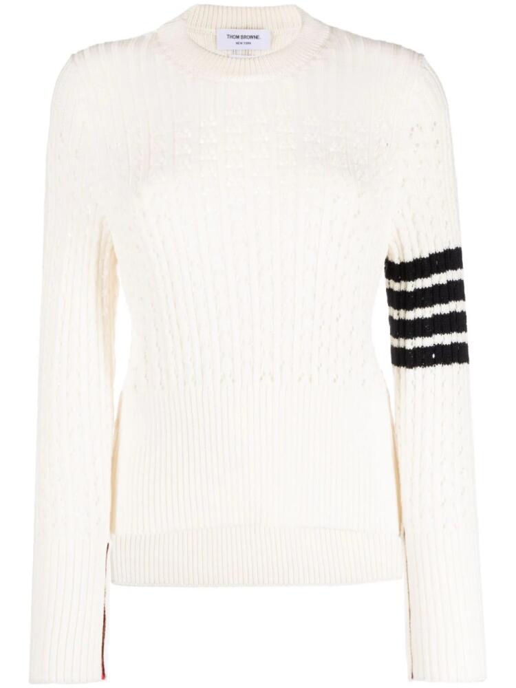 Thom Browne 4-Bar virgin wool jumper - Neutrals Cover