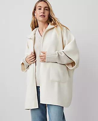 Ann Taylor Weekend Zip Collared Poncho Cover