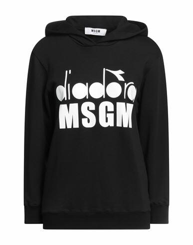 Msgm Woman Sweatshirt Black Cotton, Viscose Cover