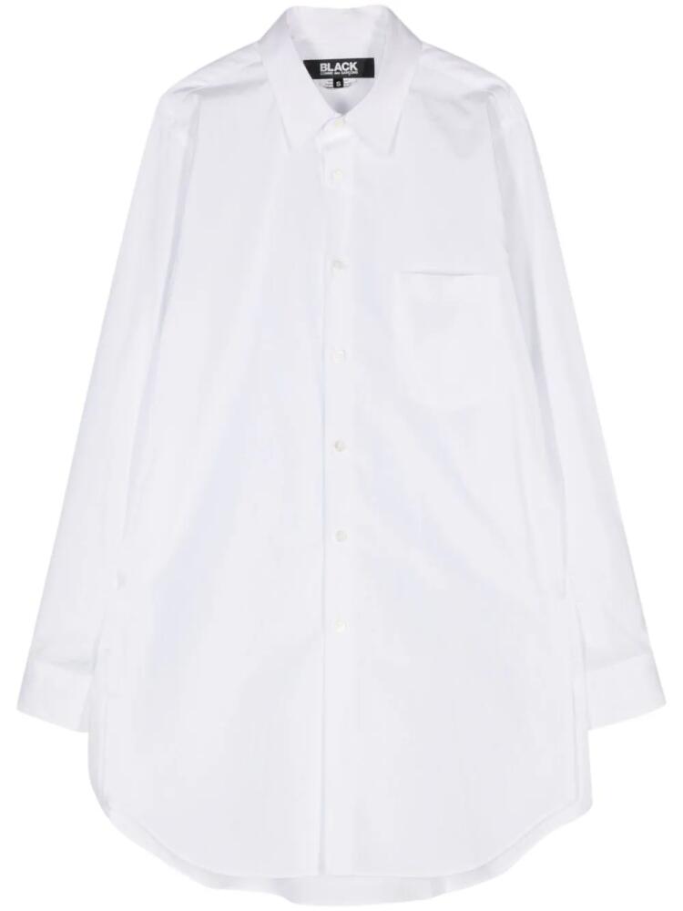 Black Comme Des Garçons pointed-collar poplin shirt - White Cover