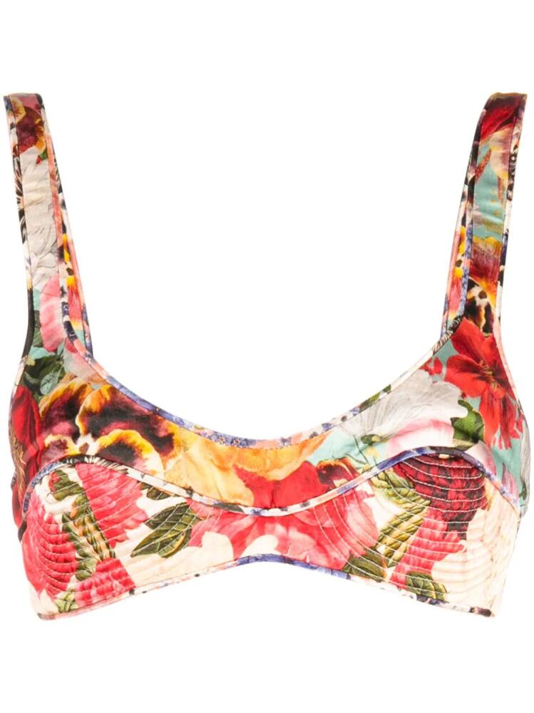 ZIMMERMANN Wonderland floral-print bralette - Neutrals Cover