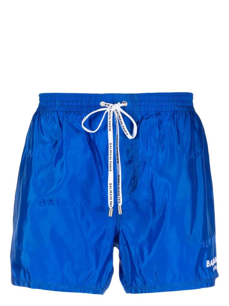 Balmain logo-print swim shorts - Blue Cover