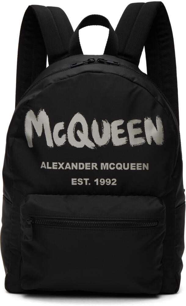 Alexander McQueen Black Graffiti Metropolitan Backpack Cover