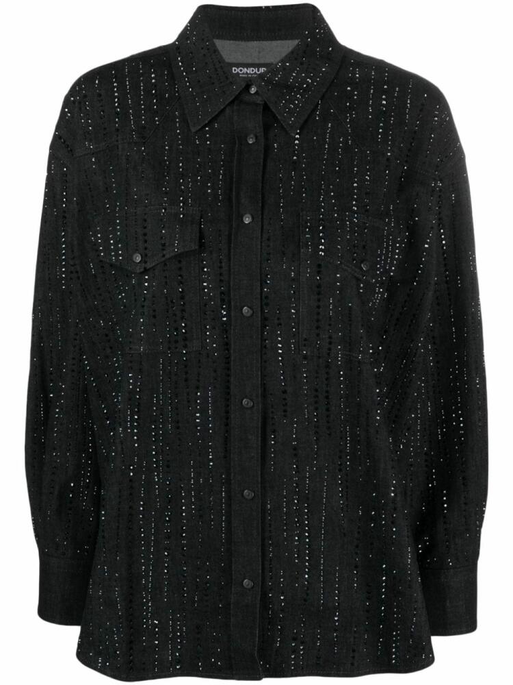 DONDUP sequin-embellished bouclé shirt - Black Cover