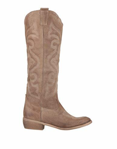 Divine Follie Woman Boot Khaki Leather, Textile fibers Cover