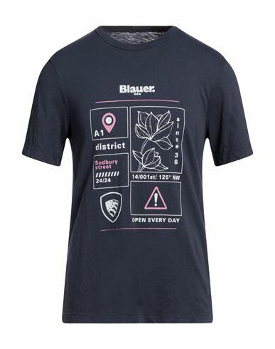 Blauer Man T-shirt Midnight blue Cotton Cover