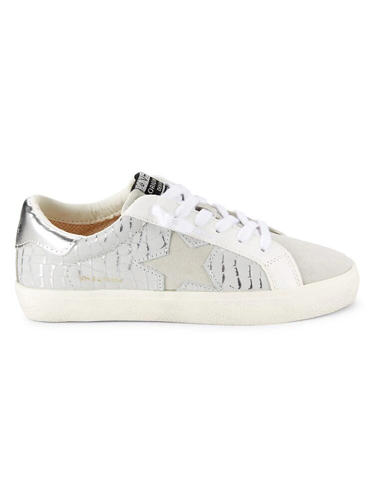 Vintage Havana Women's Croco-Embossed Superstar Leather Sneakers - Light Grey Cover