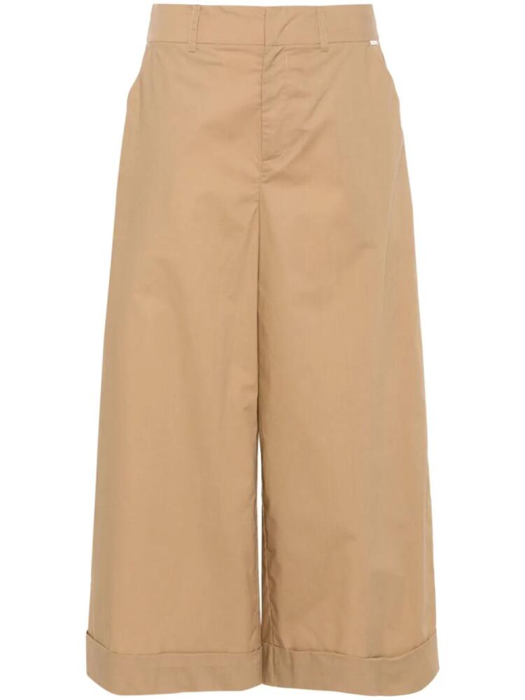 LIU JO cotton cropped palazzo pants - Brown Cover