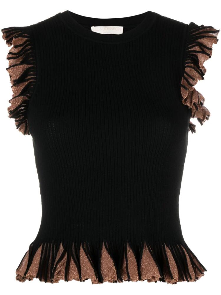 Ulla Johnson Leila lurex-detailing knitted tank top - Black Cover