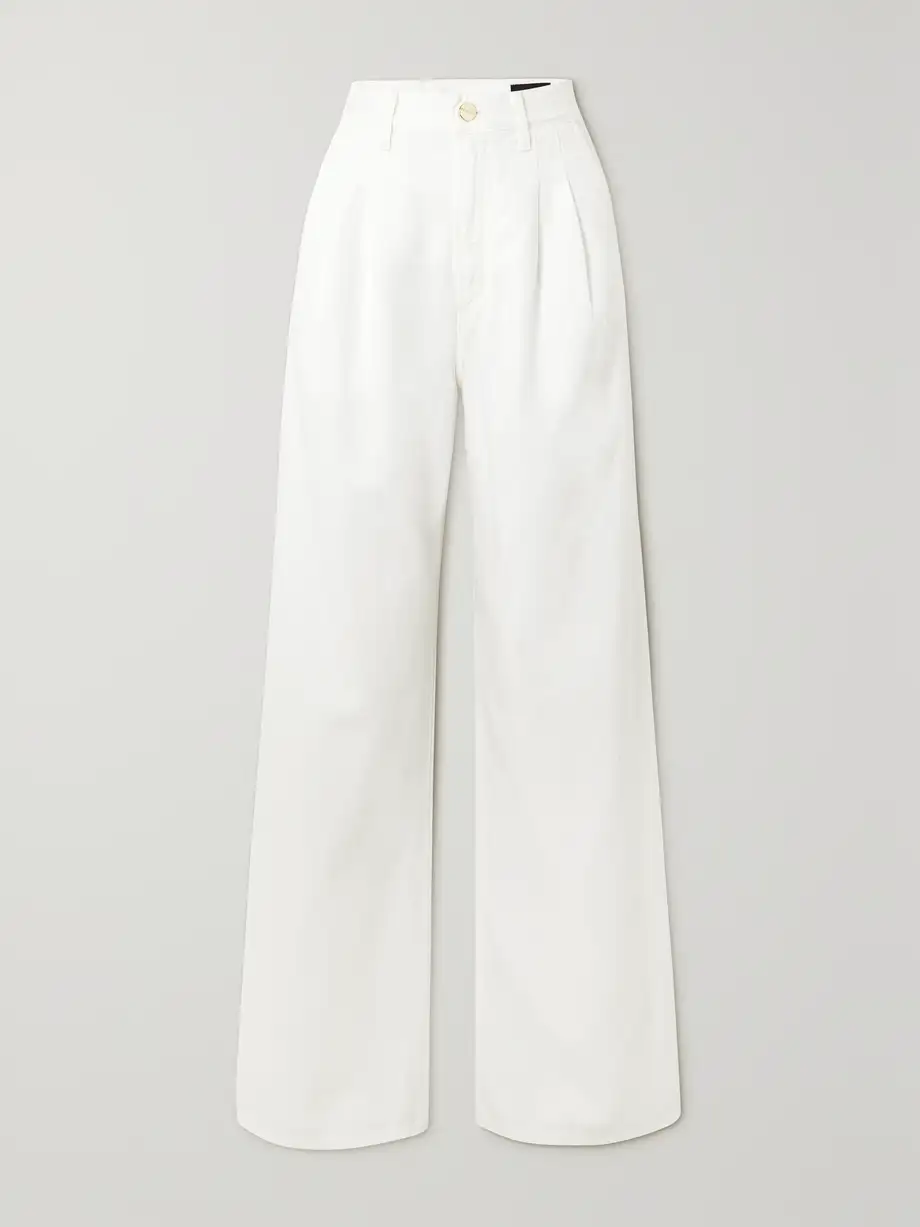 GOLDSIGN - + Net Sustain The Edgar Pleated High-rise Wide-leg Organic Jeans - White Cover