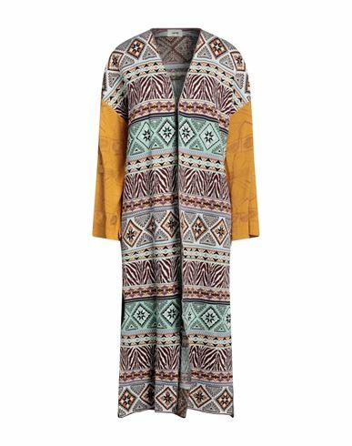 Akep Woman Cardigan Ocher Cotton, Viscose, Polyester Cover