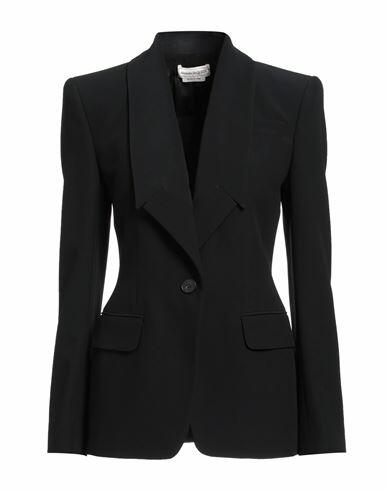 Alexander Mcqueen Woman Blazer Black Viscose, Acetate Cover