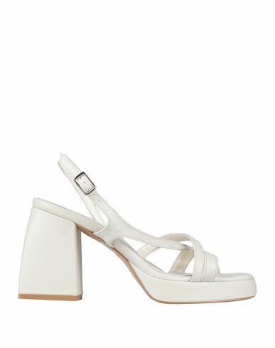 Divine Follie Woman Sandals Ivory Soft Leather Cover