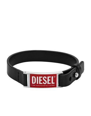 Diesel Dx1370040 Man Bracelet Black Soft Leather, Stainless Steel Cover