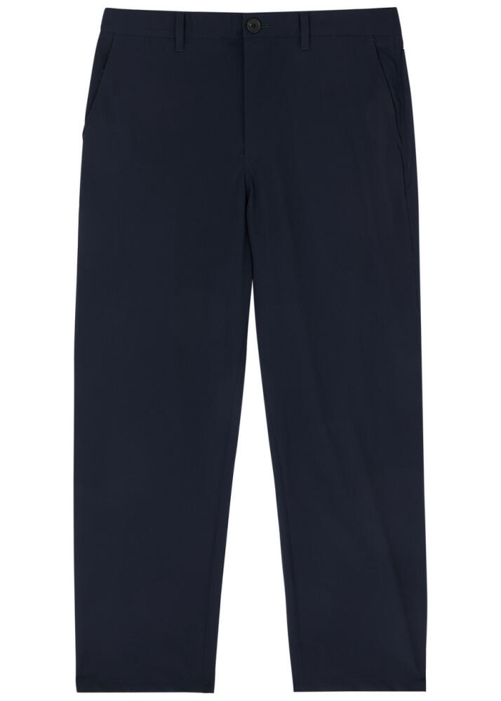 PS Paul Smith Straight-leg Seersucker Trousers - Navy Cover