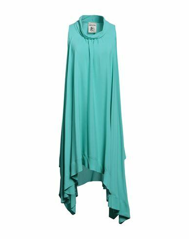 Semicouture Woman Midi dress Turquoise Acetate, Silk Cover