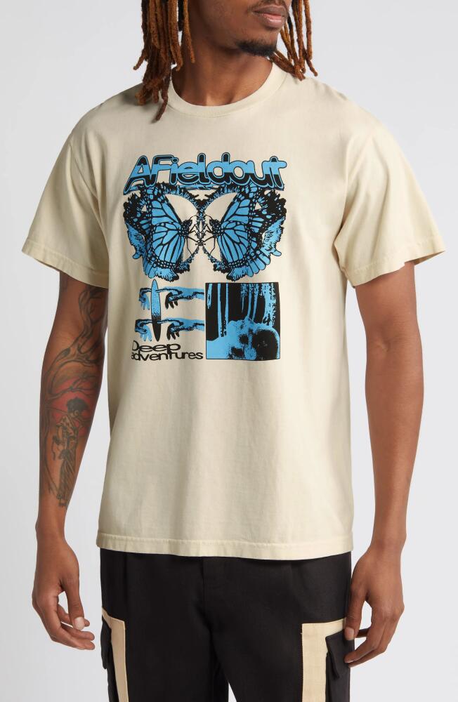 Afield Out Unknown Cotton Graphic T-Shirt in Bone Cover