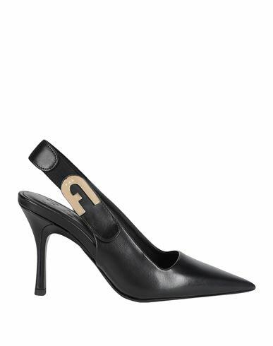 Furla Furla Sign Slingback T.90 Woman Pumps Black Leather, Polyester Cover