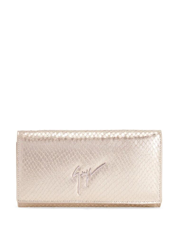 Giuseppe Zanotti debosed-logo foldover wallet - Gold Cover