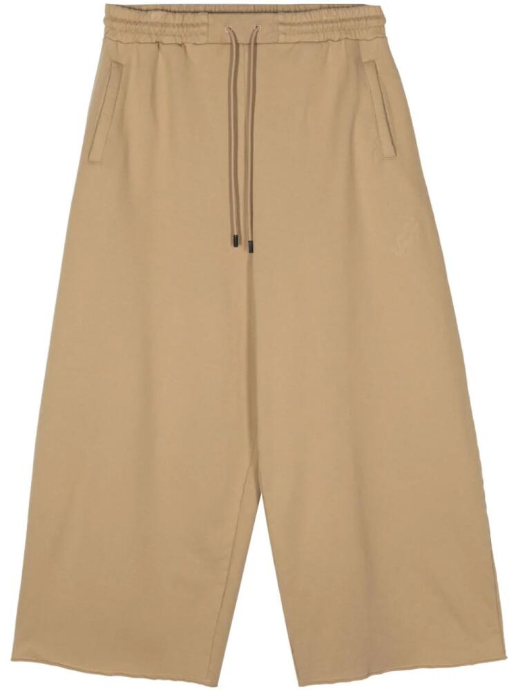 LỰU ĐẠN drop-crotch cotton track pants - Neutrals Cover