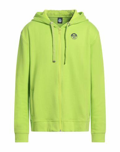 North Sails Man Sweatshirt Acid green Cotton, Polyester Cover