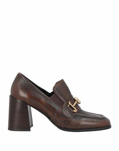 Jeannot Woman Loafers Dark brown Calfskin Cover